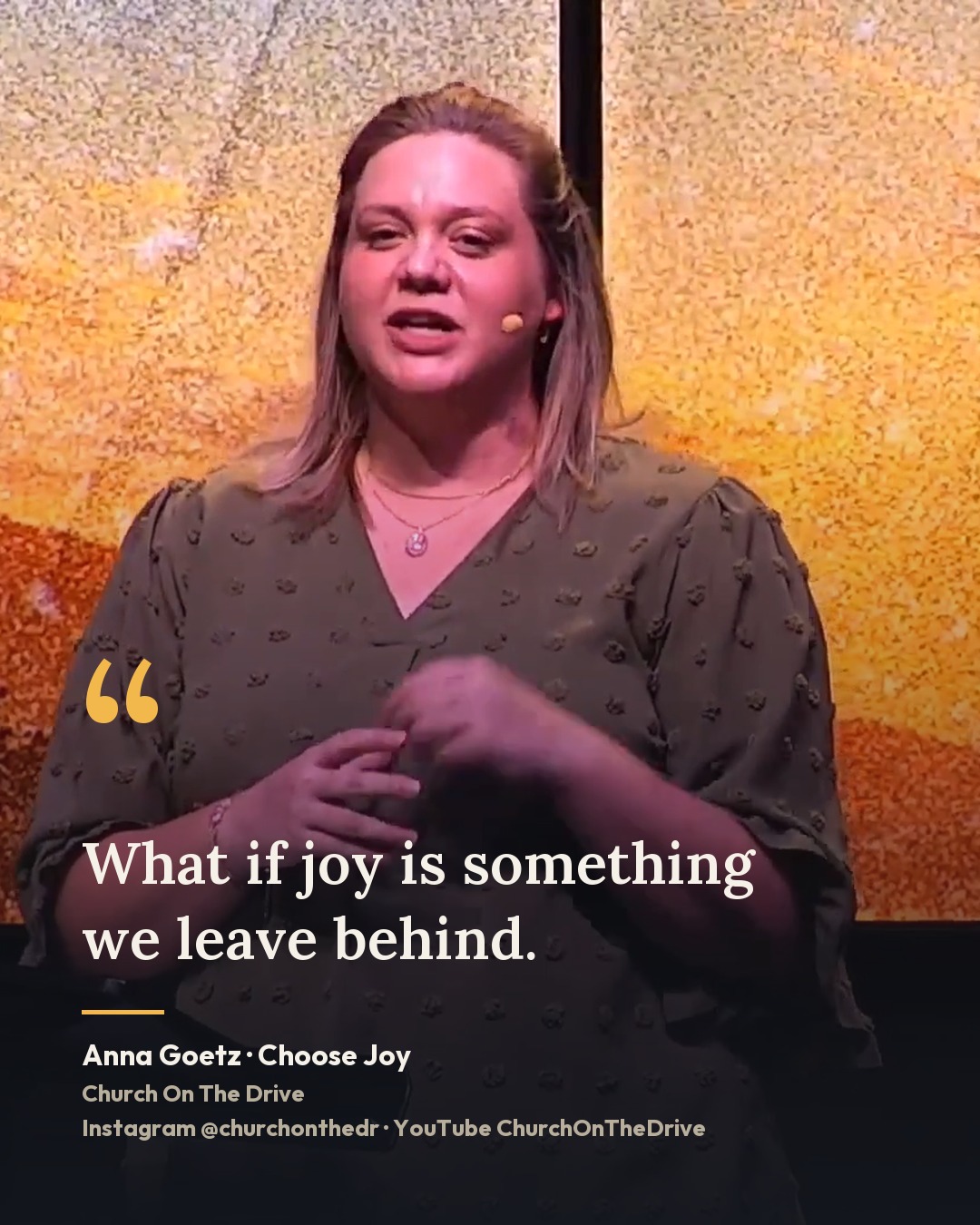 What if joy is something we leave behind.